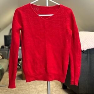 Bright Red 100% Merino Wool Sweater | Superfine Knit